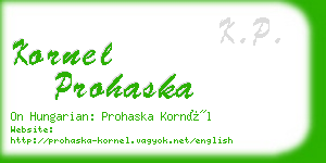 kornel prohaska business card